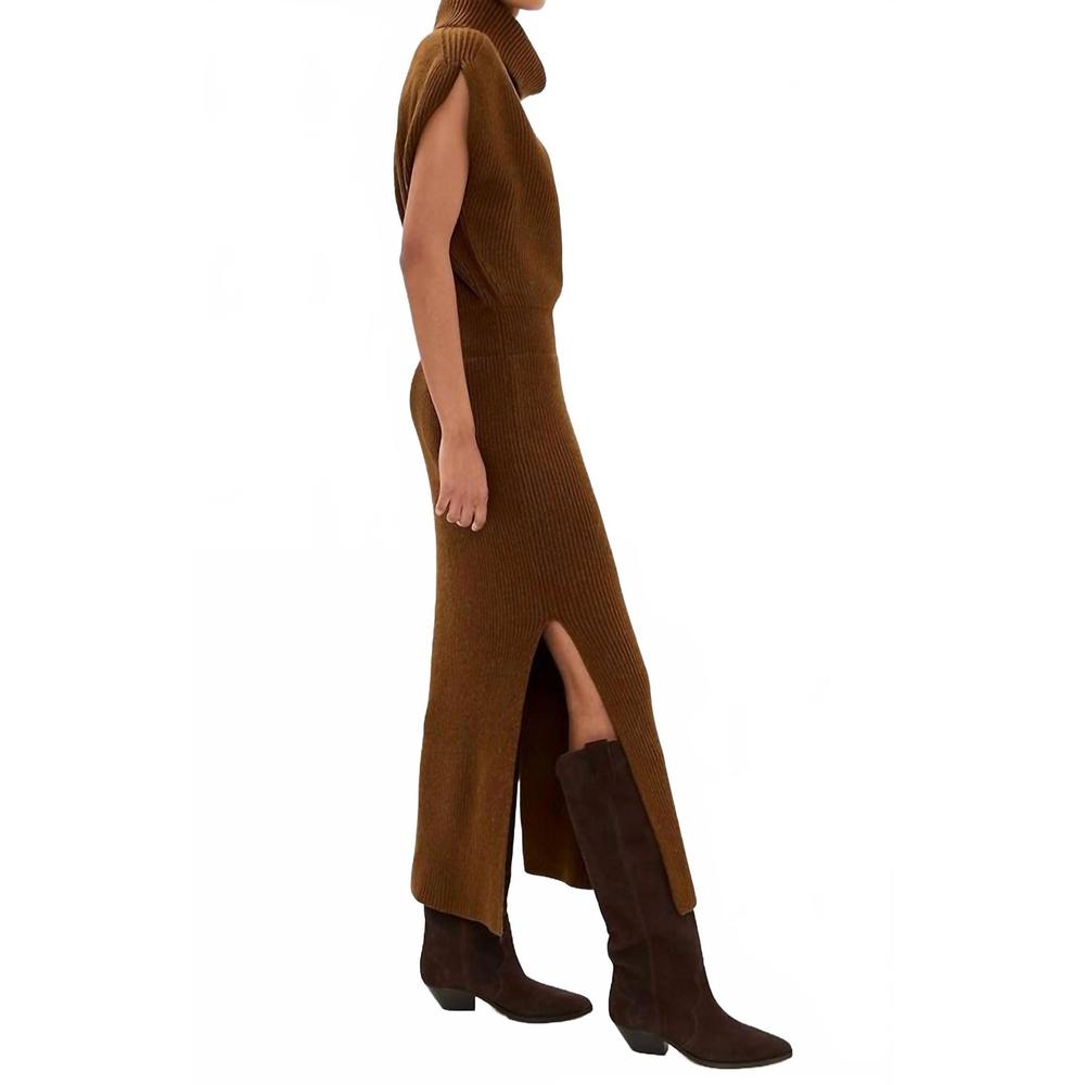 NEW SPLENDID marigold sweater dress in dark saddle - Picture 3 of 6